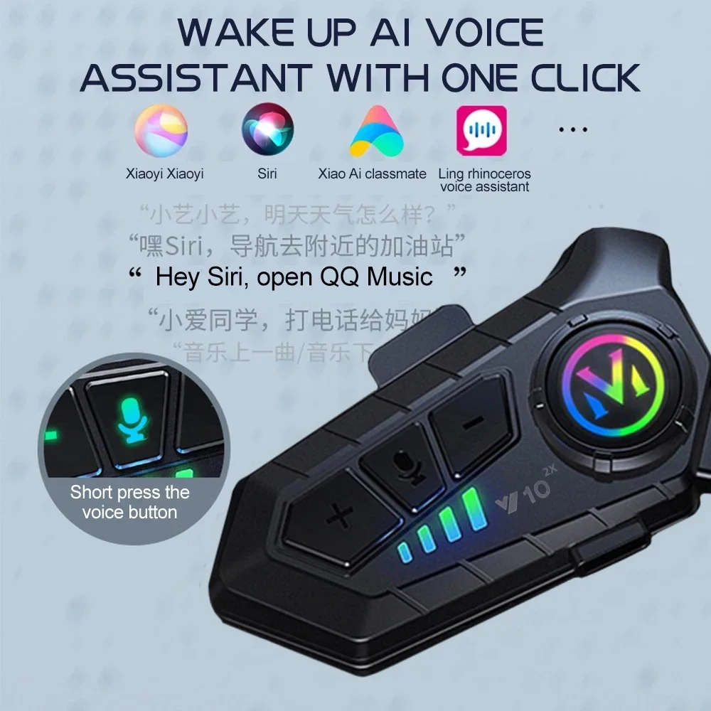 V10 2X อินเตอร์คอมบลูทูธสำหรับ - Universal Motorcycle Helmet Intercom Headset บทวิจารณ์และราคา