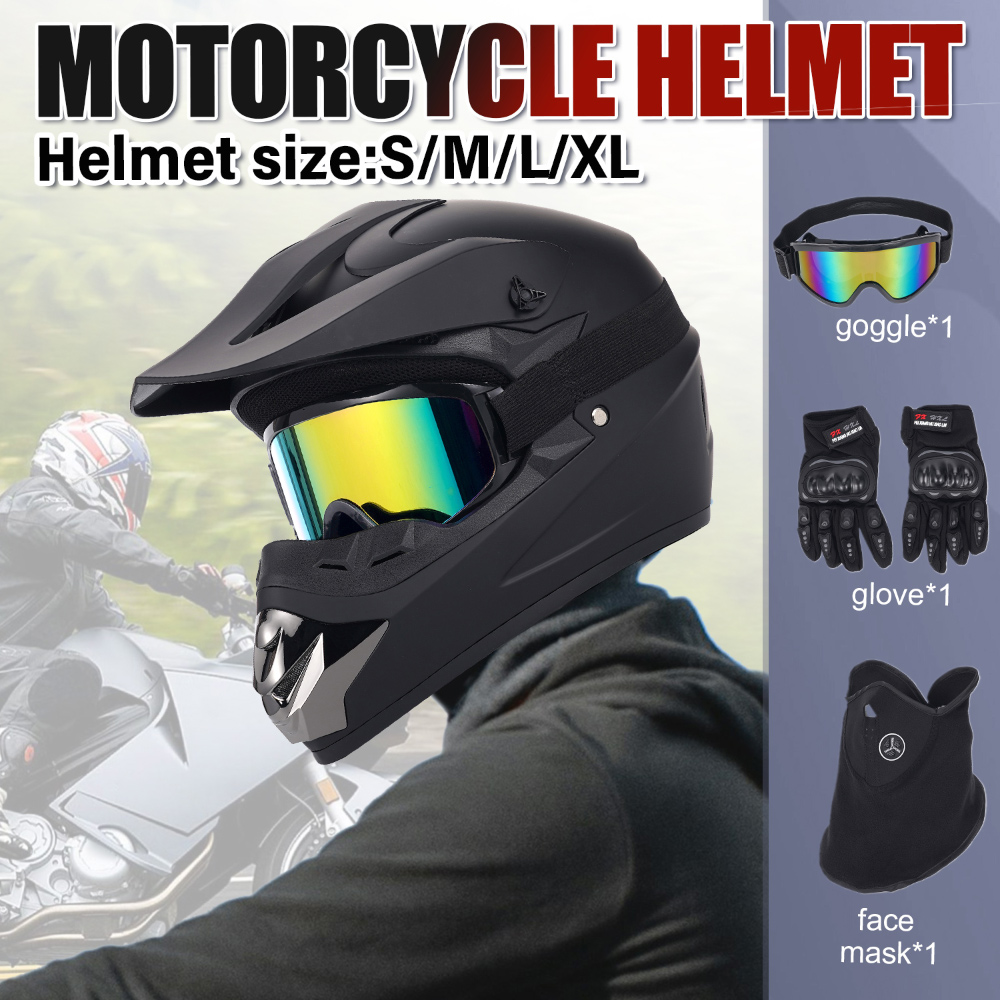 ชุดหมวกกันน็อคสำหรับมอเตอร์ไซค - Off Road Motocross Helmet Goggles Set บทวิจารณ์และราคา