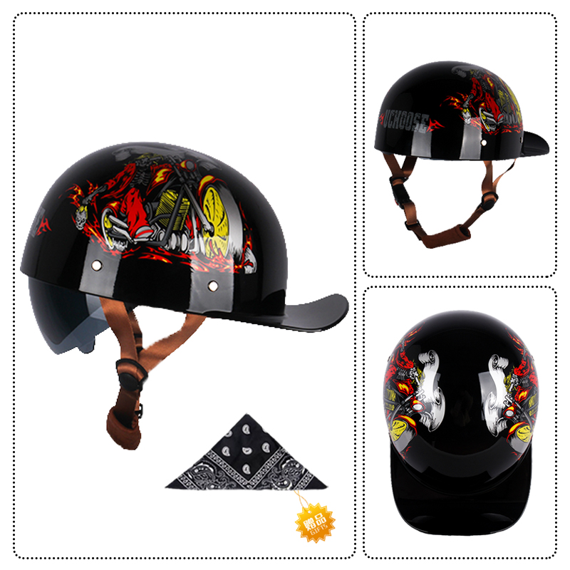 UChoose หมวกกันน็อควินเทจ, หมว - Vintage Open Face Retro Helmet บทวิจารณ์และราคา