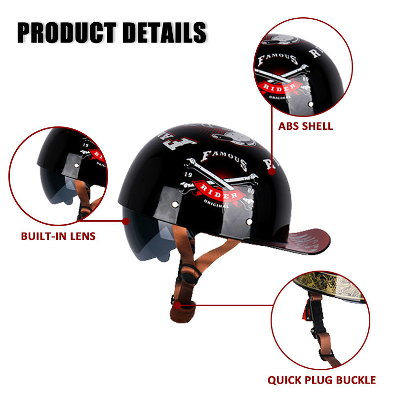 UChoose หมวกกันน็อควินเทจ, หมว - Vintage Open Face Retro Helmet บทวิจารณ์และราคา