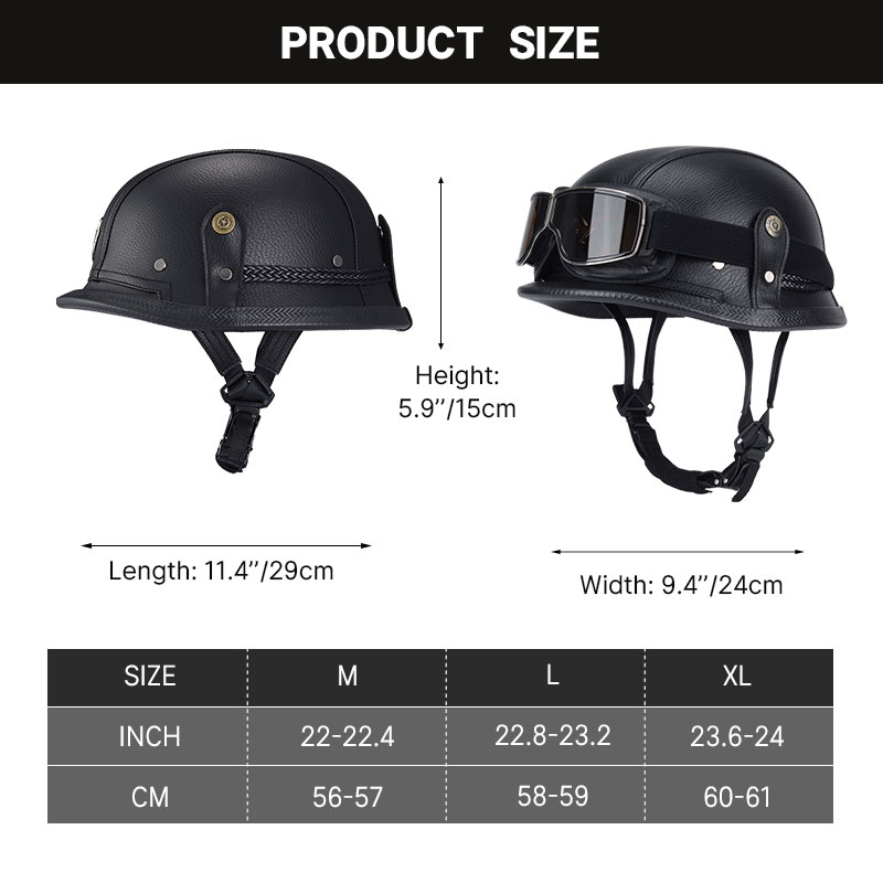 เยอรมันครึ่งหมวกกันน็อควินเทจค - Vintage Open Face Retro Helmet บทวิจารณ์และราคา