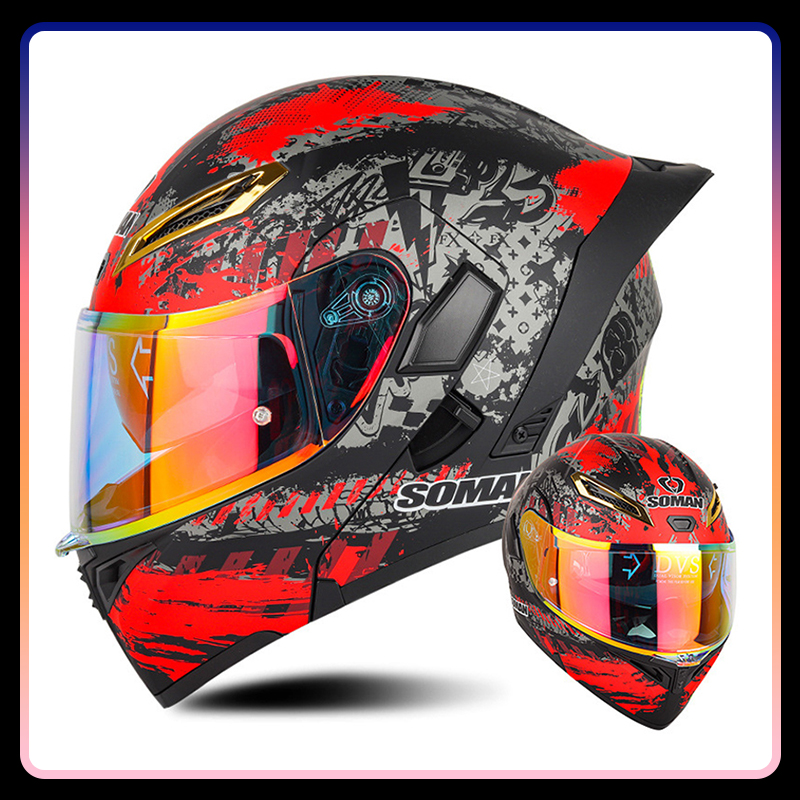 หมวกกันน็อคมอเตอร์ไซค์สำหรับผู - Modular Flip Up Motorcycle Helmet Dot Approved บทวิจารณ์และราคา