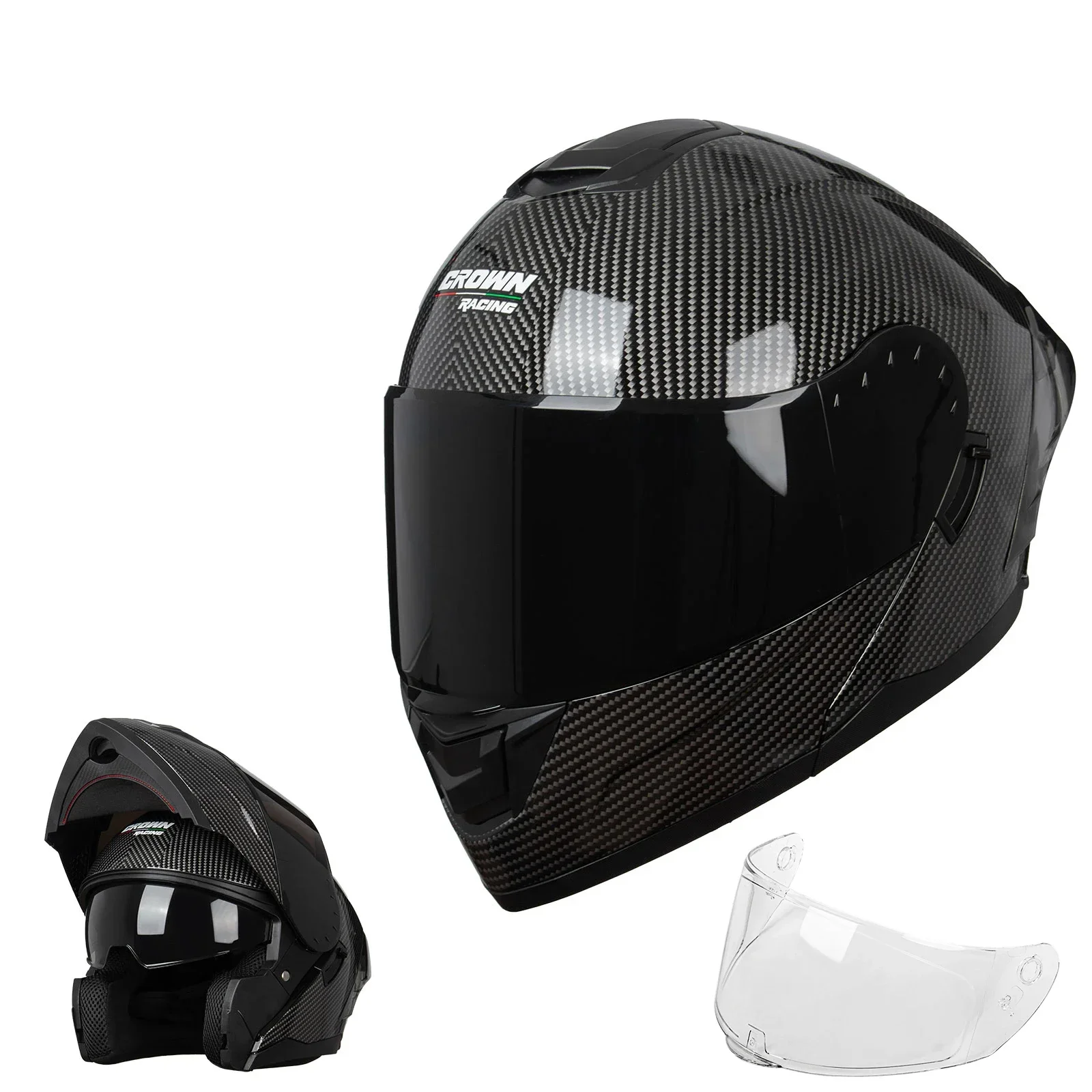 หมวกกันน็อคมอเตอร์ไซค์แบบโมดูล - Dual Visor Motorcycle Racing Helmet บทวิจารณ์และราคา